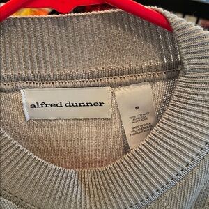 Alfred Dunner Women Light Grey Diamond Knit Mock Neck Sweater Medium Made in USA